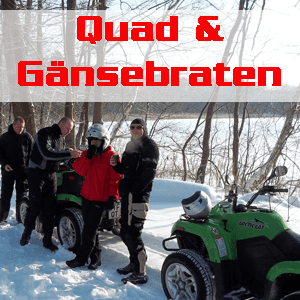 Outdoor Weihnachtsfeier mit Quad fahren und Gänsebraten