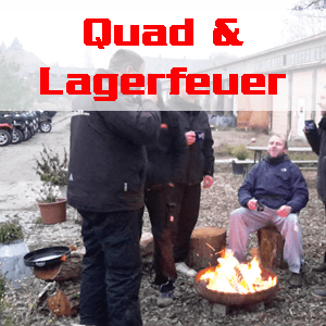 Outdoor Weihnachtsfeier mit Quad fahren und Lagerfeuer