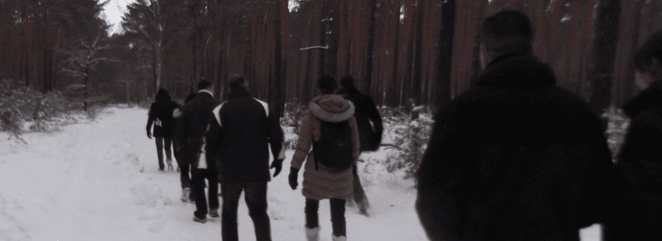 Firmenweihnachtsfeier Wandern und Glas blasen