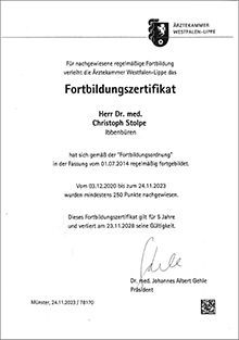 Fortbildungszertifikat Fortbildungszertifikat