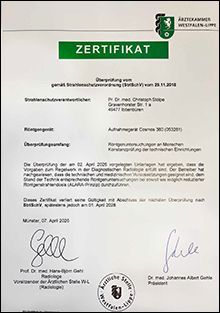 Überprüfung vom 02.04.2026 gemäß Strahlenschutzverordnung (StrlSchV) vom 29.11.2018 Überprüfung vom 02.04.2026 gemäß Strahlenschutzverordnung (StrlSchV) vom 29.11.2018
