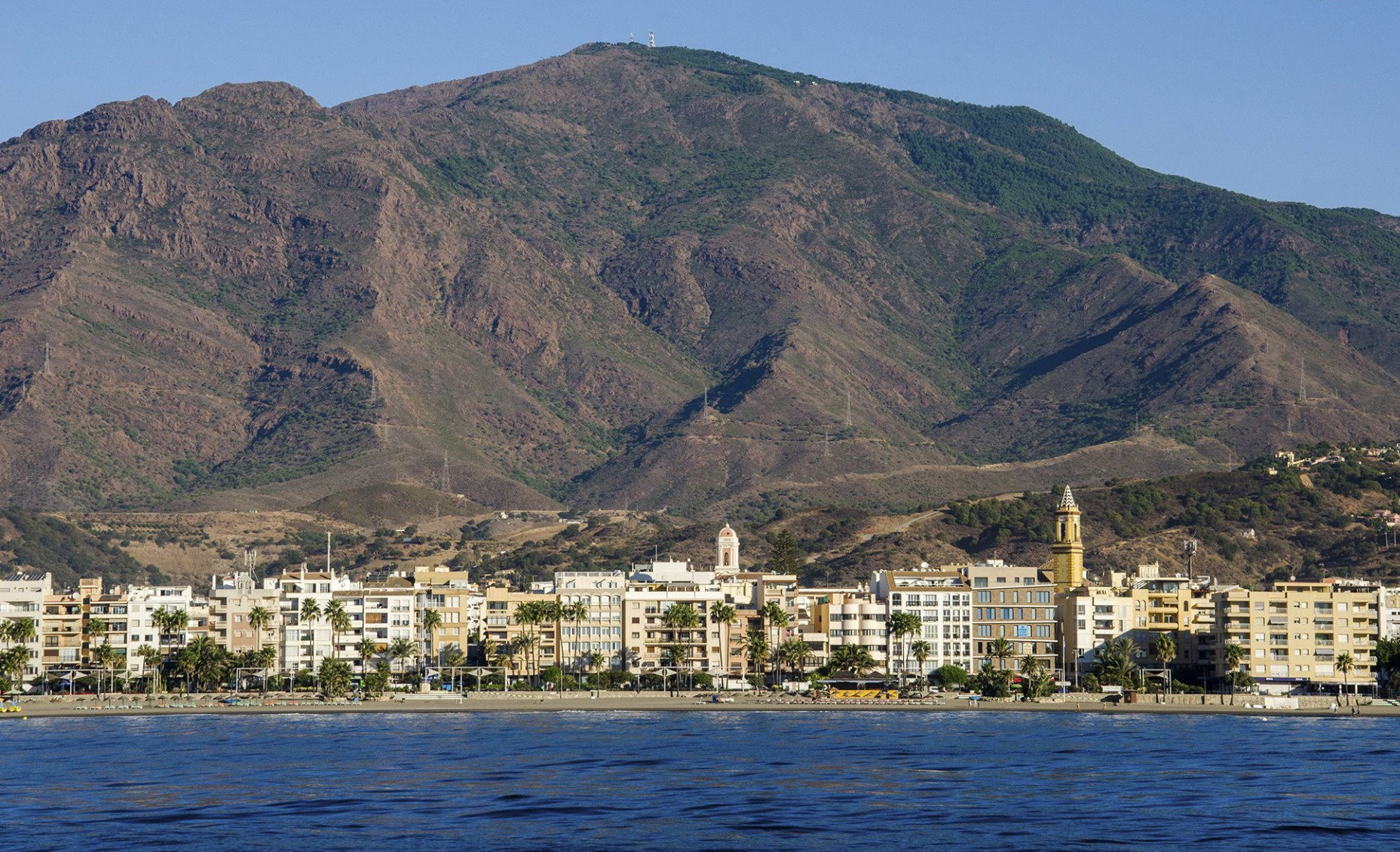 Historic fishing town Estepona Sierra Bermeja Mountain