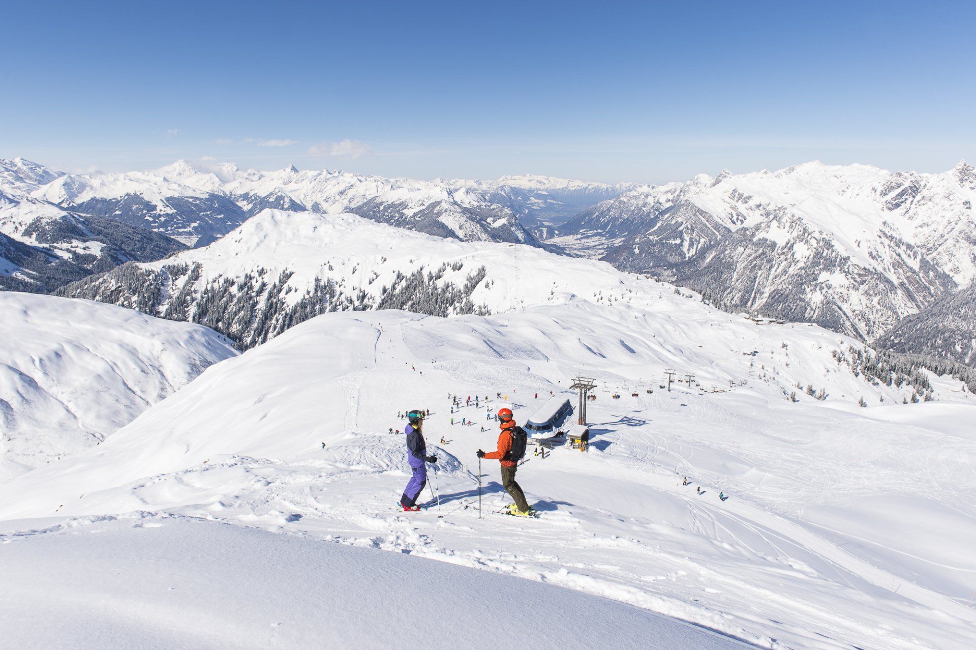 Skifahren im Skigebiet Sonnenkopf, Winter und Schnee