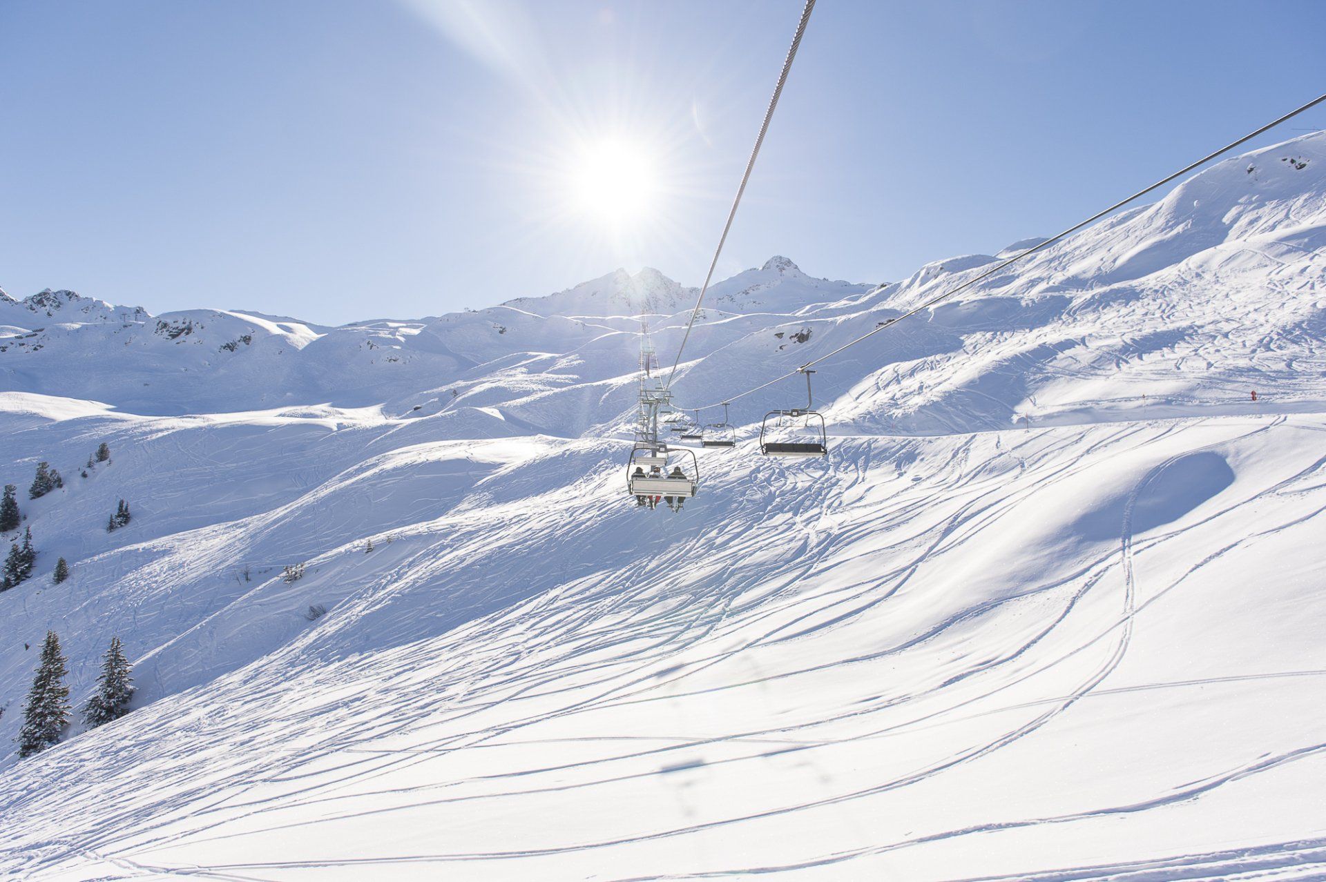 Sonne und Schnee aus der Gondel