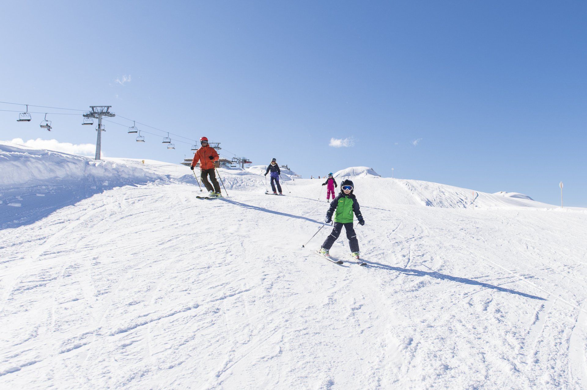 Familienskigebiet, Skifahren mit der Familie