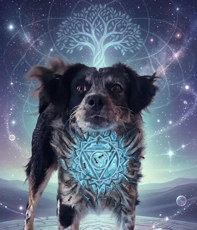 Hund, Halschakra, Chakra, Energie, Universem