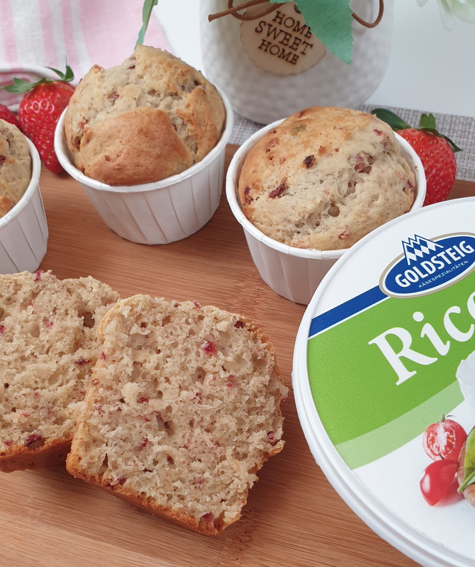 Erdbeer Pistazien Muffins