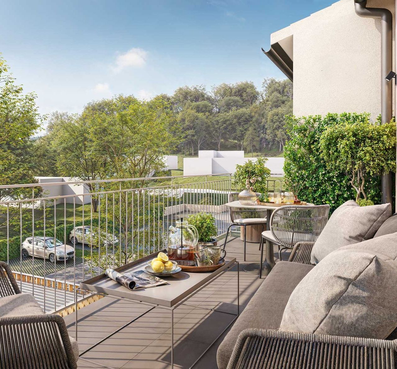 vue de la terrasse d'un appartement neuf vendu en VEFA sur le programme Valcélia à La celle dans le Var