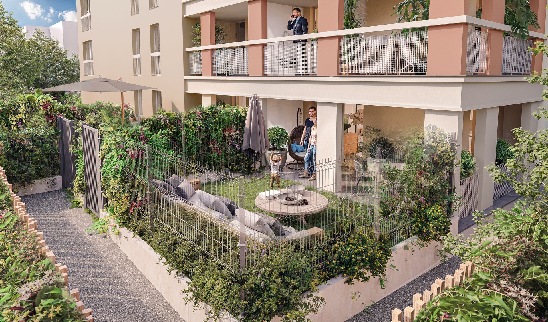 vue extérieure les bruyères programme neuf à la valette du var. promoteur varois