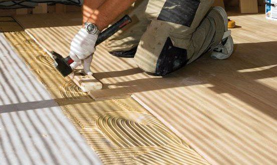 Pose de parquet collé