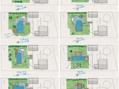 sketchs de piscine