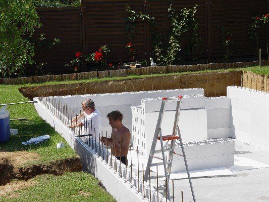 piscine en construction