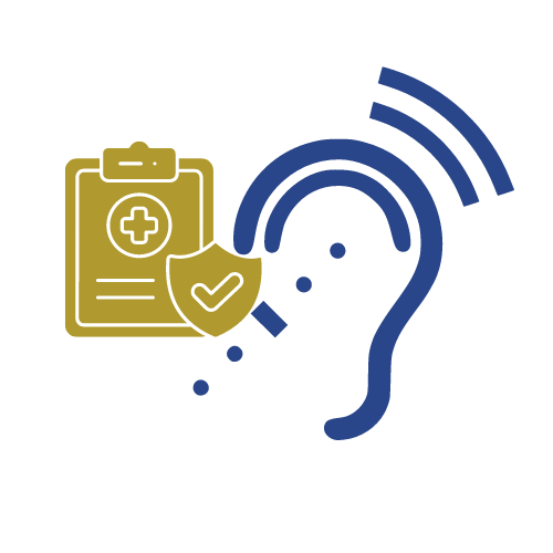 Ohr blau mit goldenem Zertifikat als SymbolS für Beratung zu Abwicklung Hirschaid