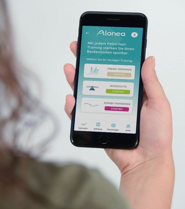 Starten Sie die Alonea PelvicTool-App