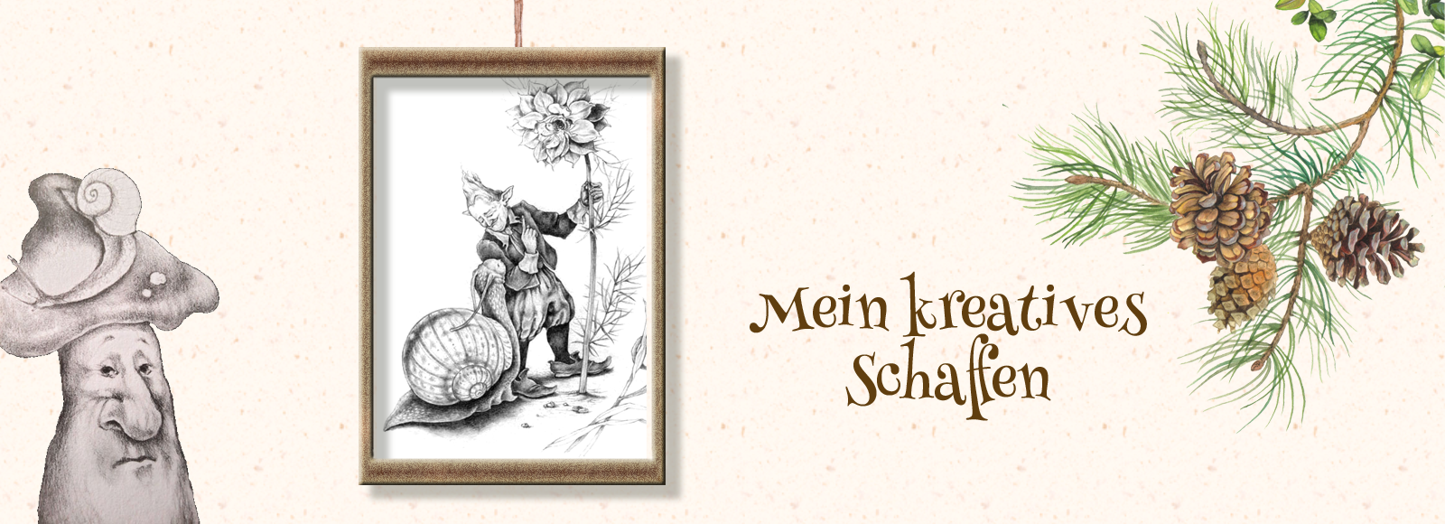 Annett Wolf Illustratorin Kreativität kreatives Schaffen Pilz Schnecke Zwerg