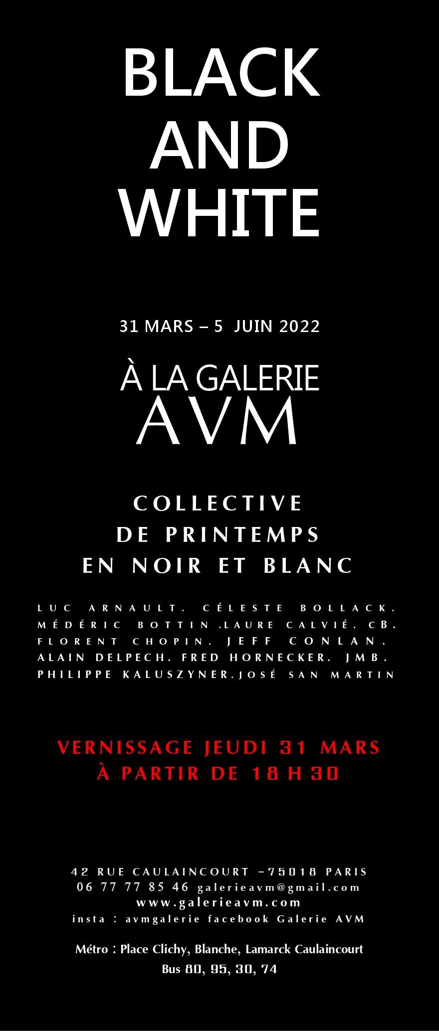 galerie avm BLACK END WHITE, LA COLLECTIVE DE PRINTEMPS
