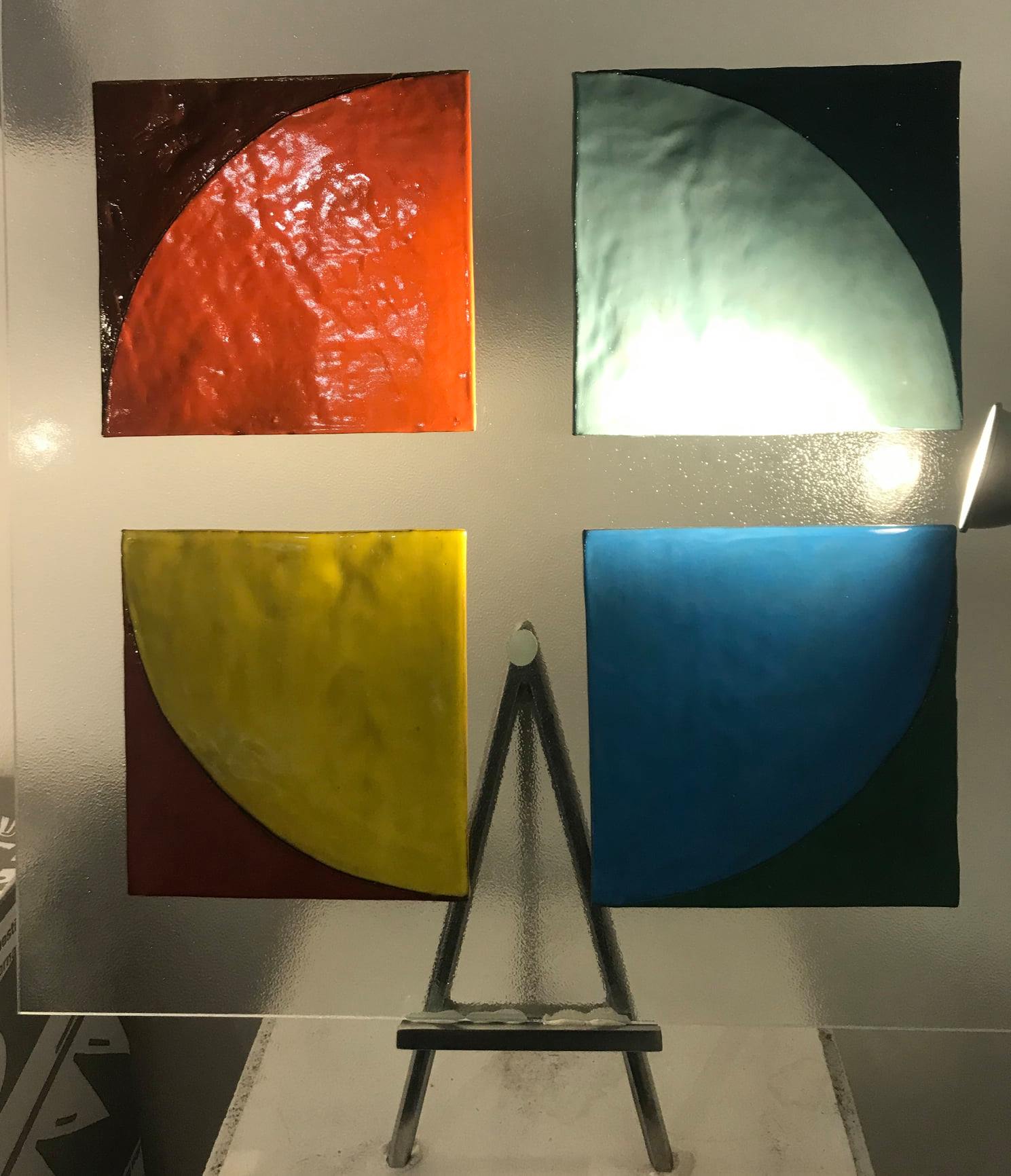 Fleur de Montmartre, Nuances, céramique sur plaque de verre, galerie AVM