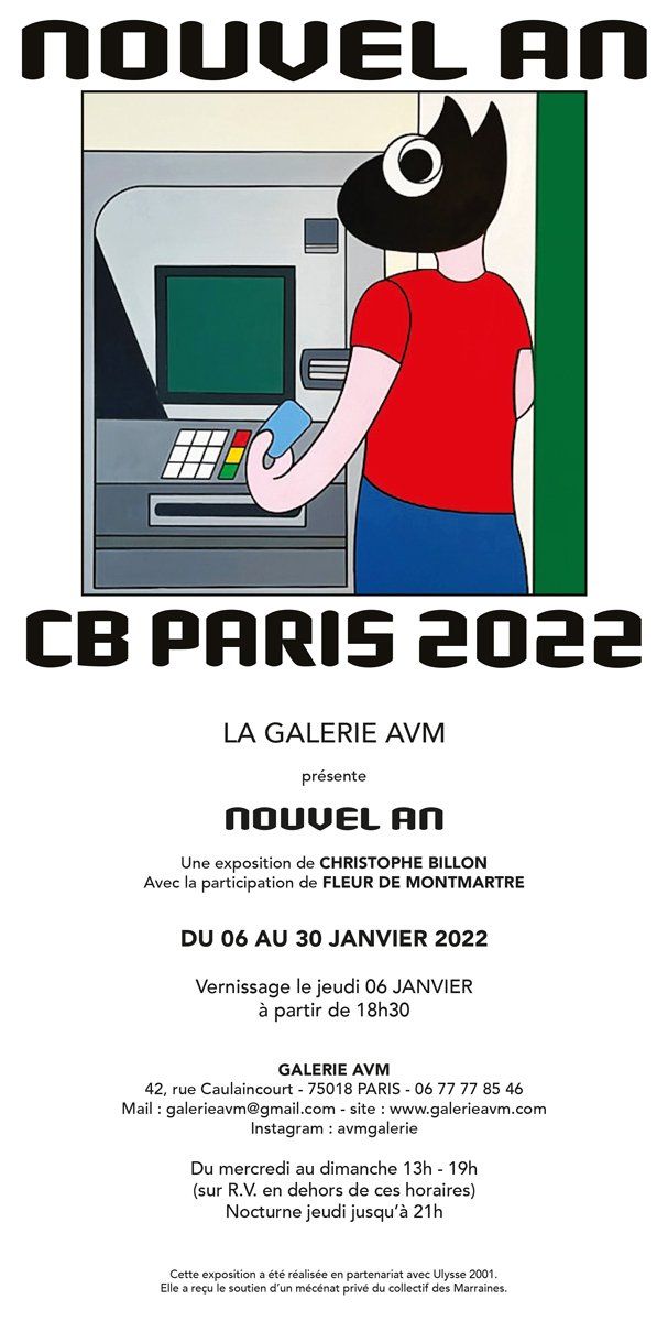 galerie avm, art contemporain paris, Christophe Billon, CB, exposition, du 06 au 30 janvier 2022