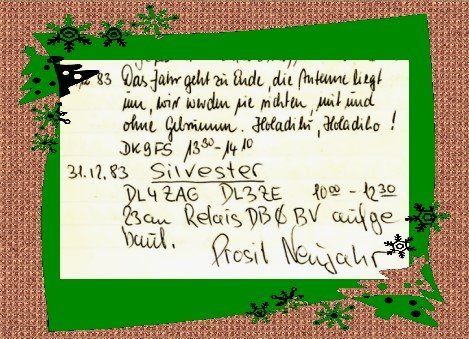 Arbeit bis kurz vor dem Jahreswechsel!