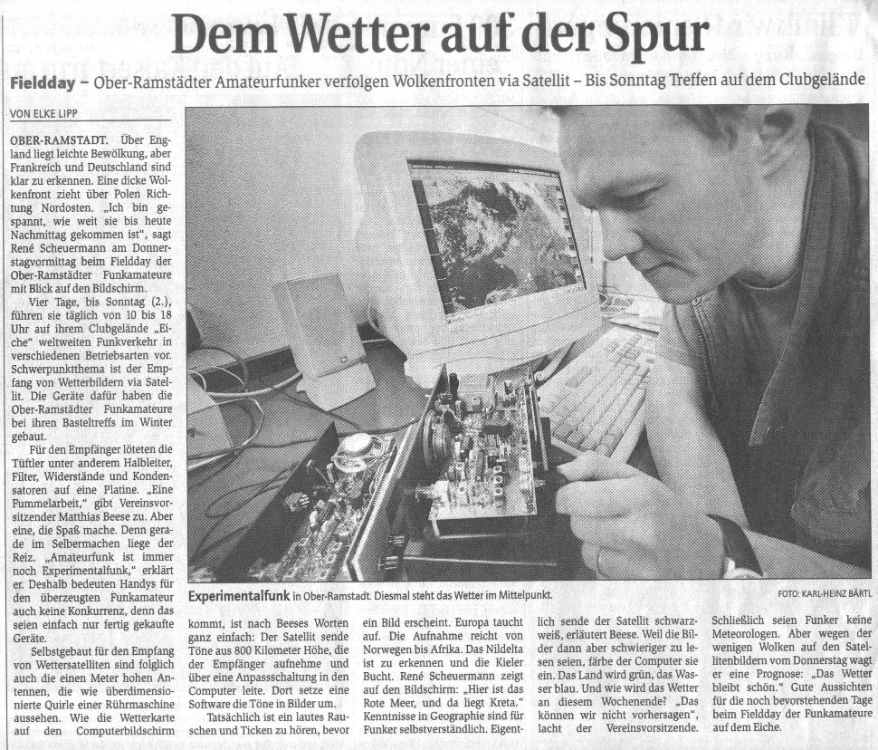 2002 Das DARMSTÄDTER ECHO berichtet von unserem Fieldday