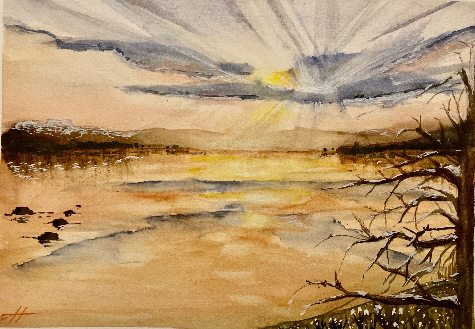 Sun rays on water - first attempt