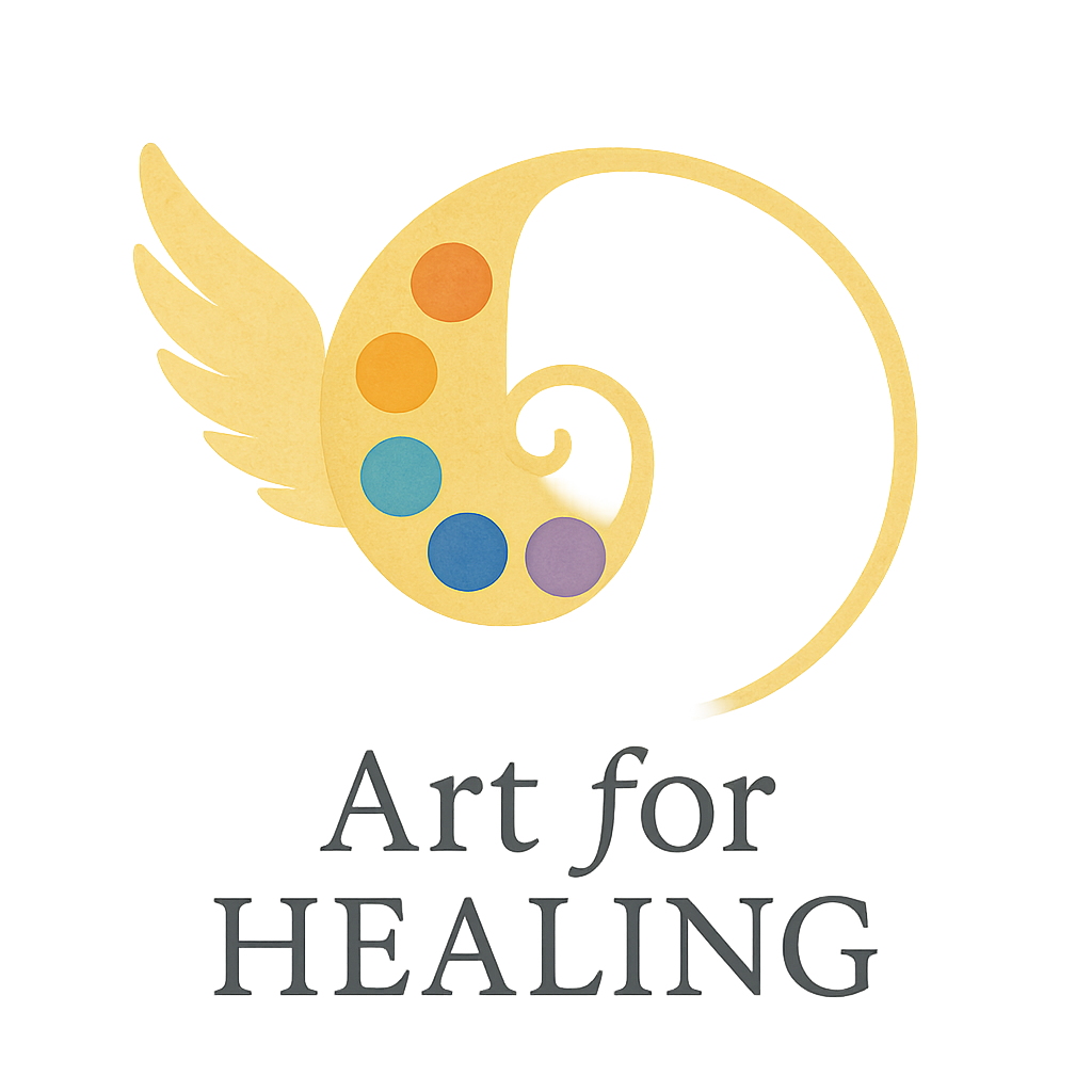 Painting of woman in a white dress raising her face to the sun with wings behind her