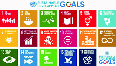 Click on image of text description of goals. Sustainable Development Goals Image.