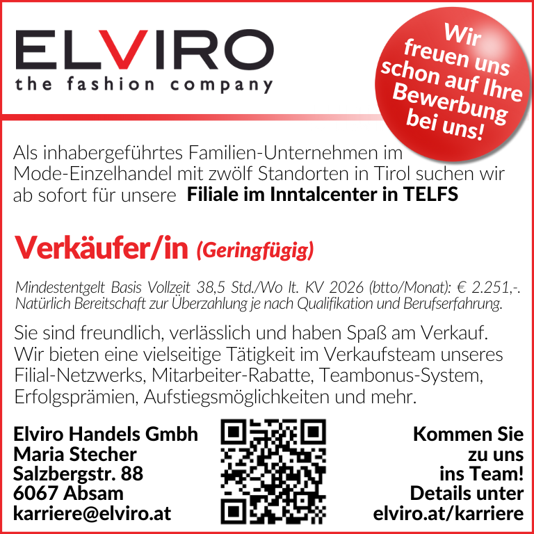 Stellengesuch Elviro Telfs