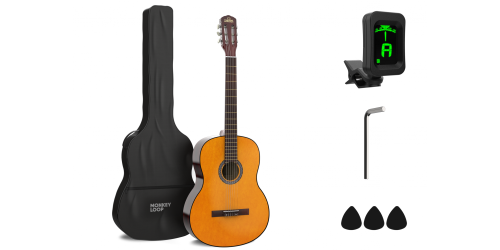 Monkey Loop Classic Soul 4/4Guitarra Clásica Pack Funda, Afinador y Púas
