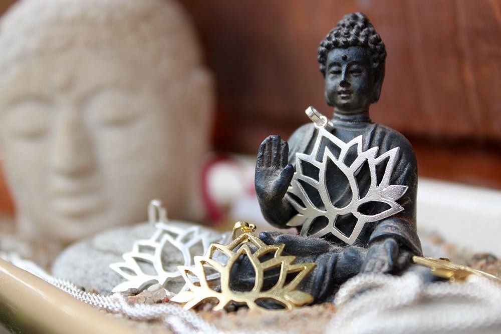 Anhänger Lotusblume gold oder silber