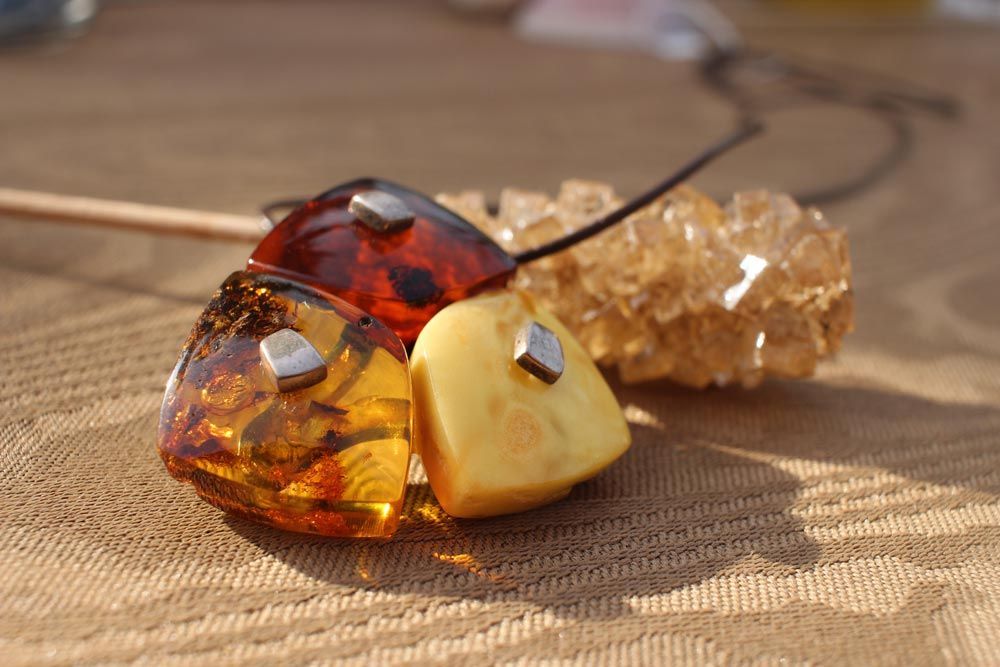 Kette Bernstein, silber