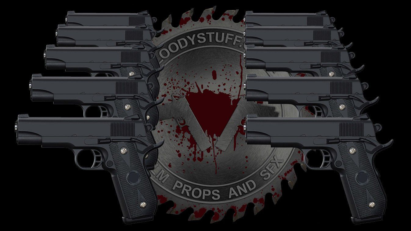 A range of the most popular modern military and law enforcement pistols and rifles designed specifically for set dressing