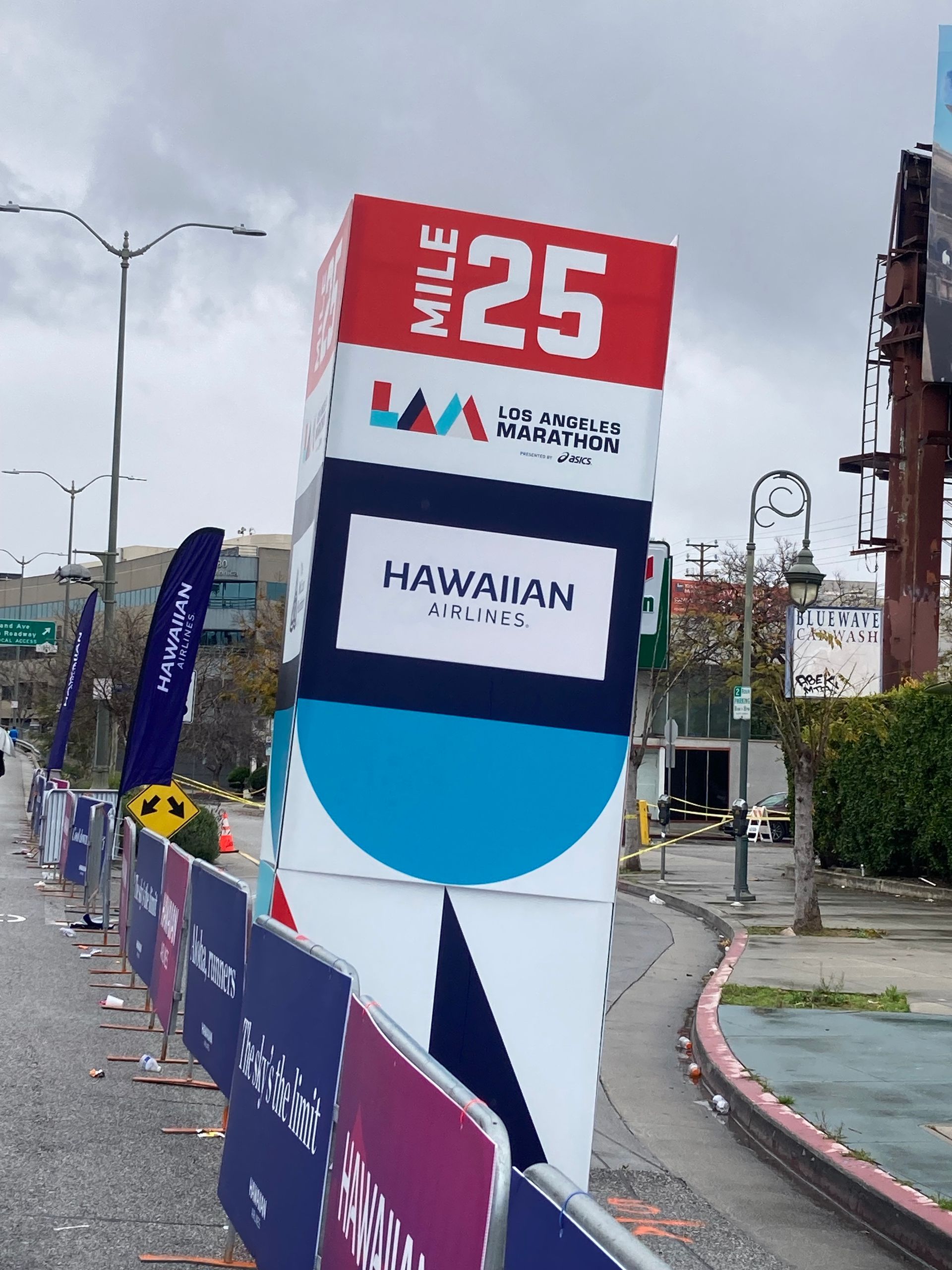LA Marathon Mile Marker 25. She's almost there. LA Marathon Mile Marker 25.