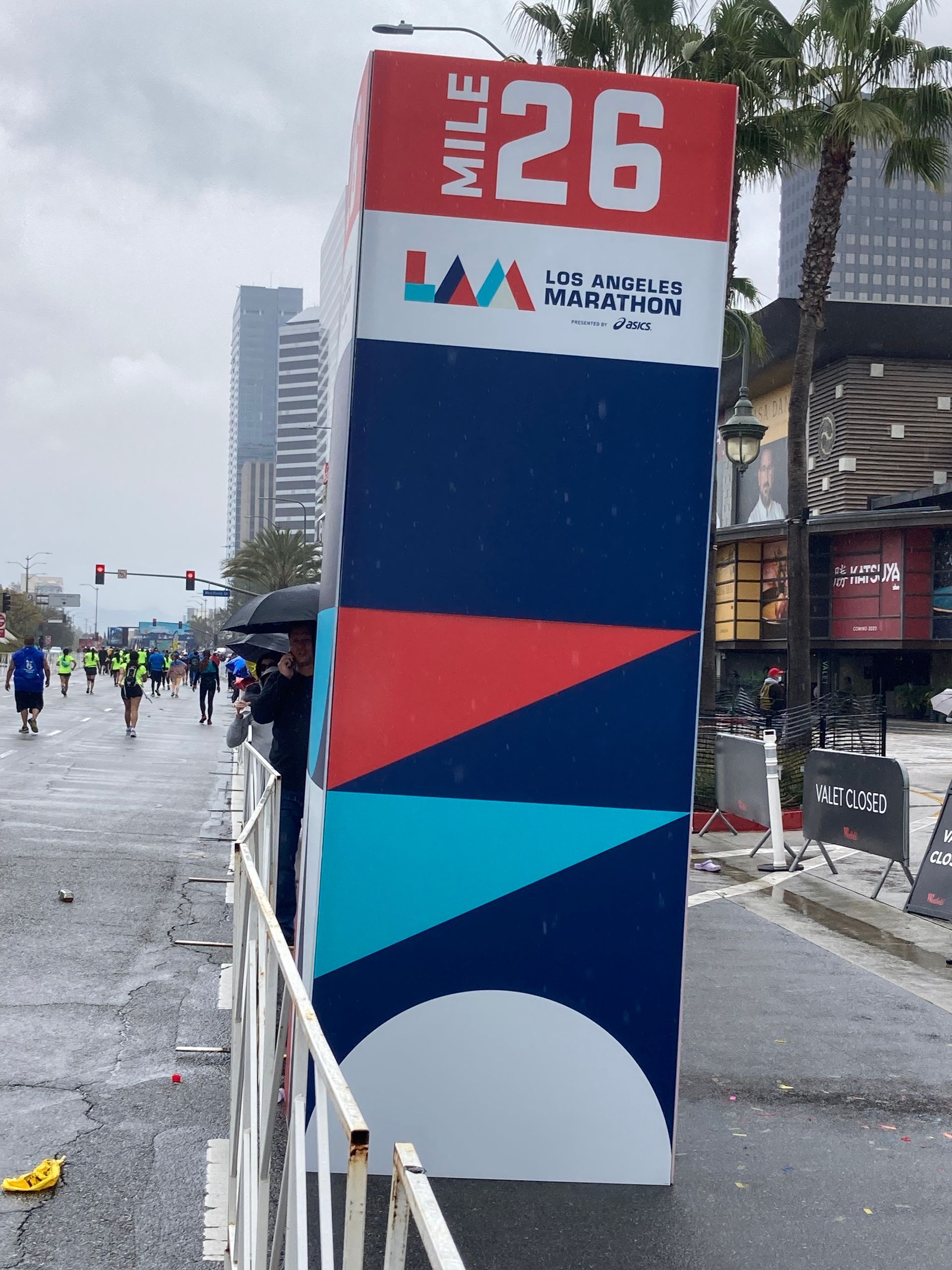 LA Marathon Mile Marker 26. Just a little more to go. LA Marathon Mile Marker 26.