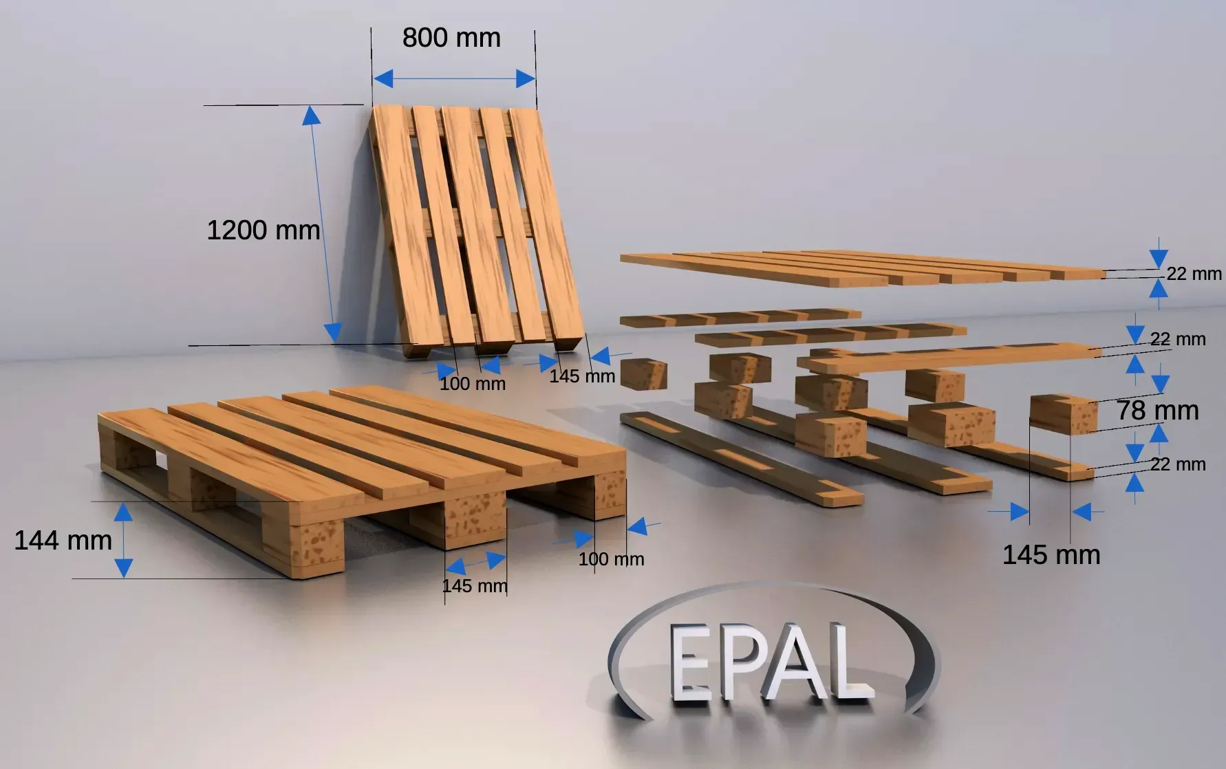 Dimensionen Europalette