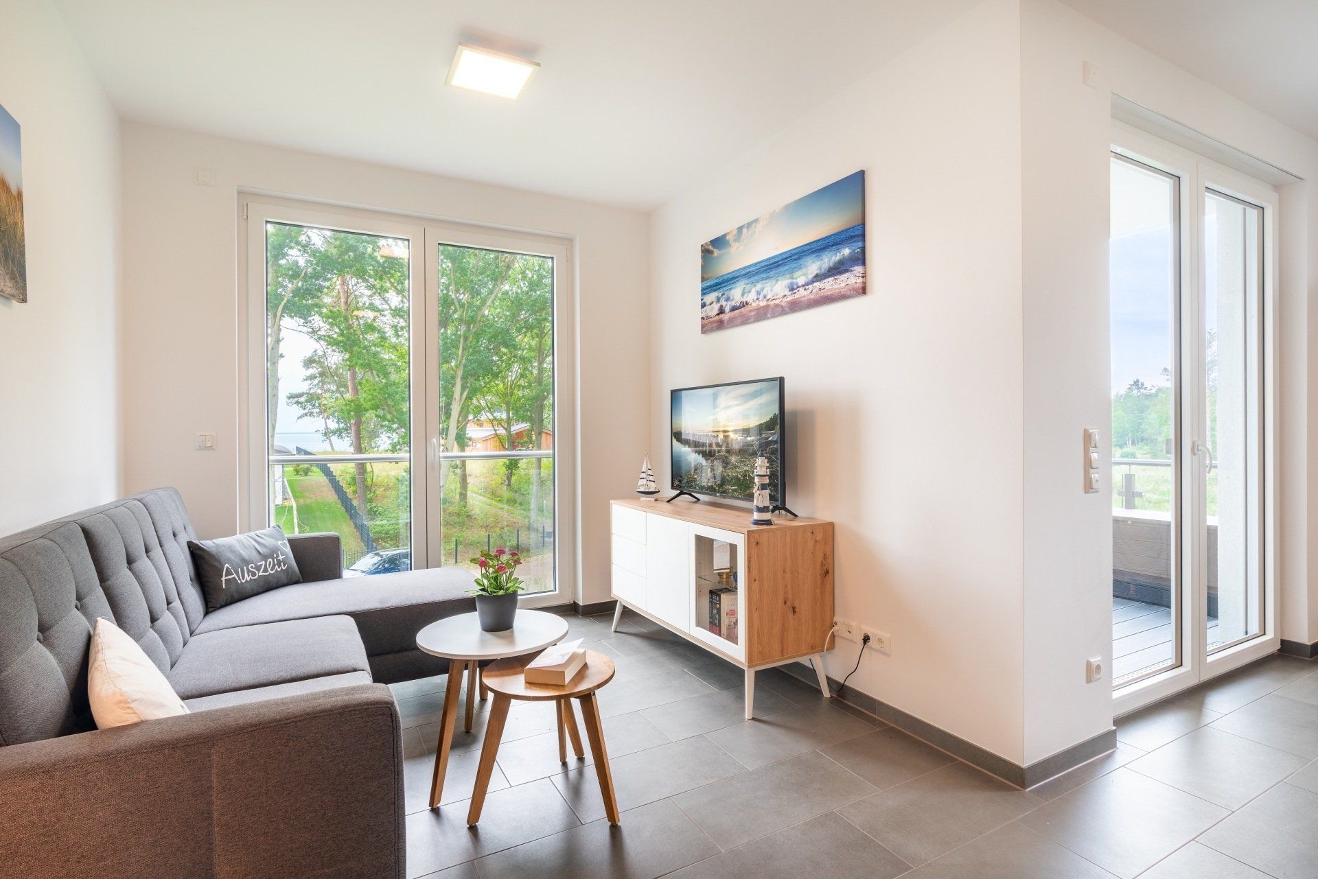 Wohnzimmer Ferienwohnung Haffresidenz Wohnung 5.7