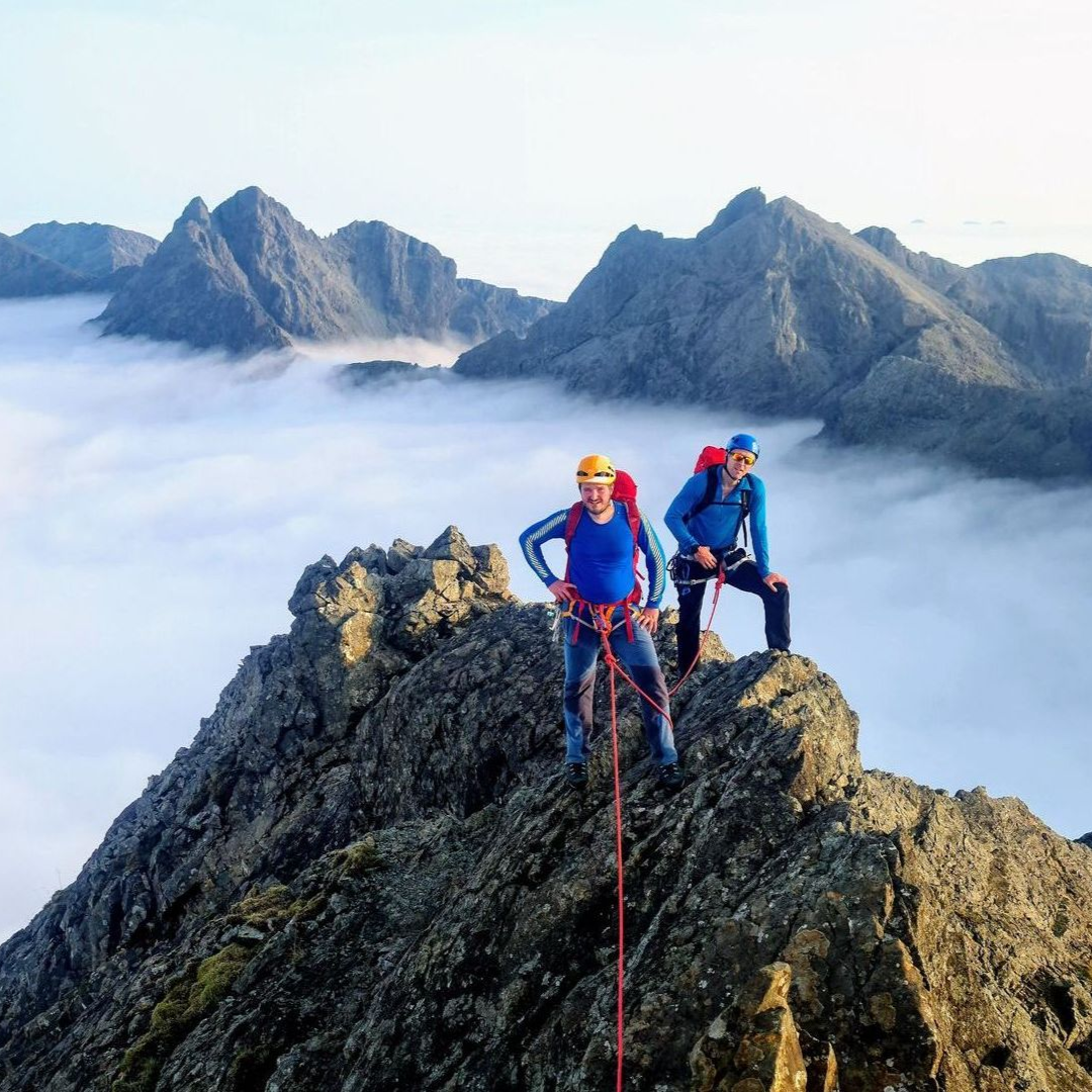 The Skye Cuillin Ridge above a sea of Cloud. Climb the Skye Cuillin Ridge Munros with a Skye Cuillin Munro Guide.