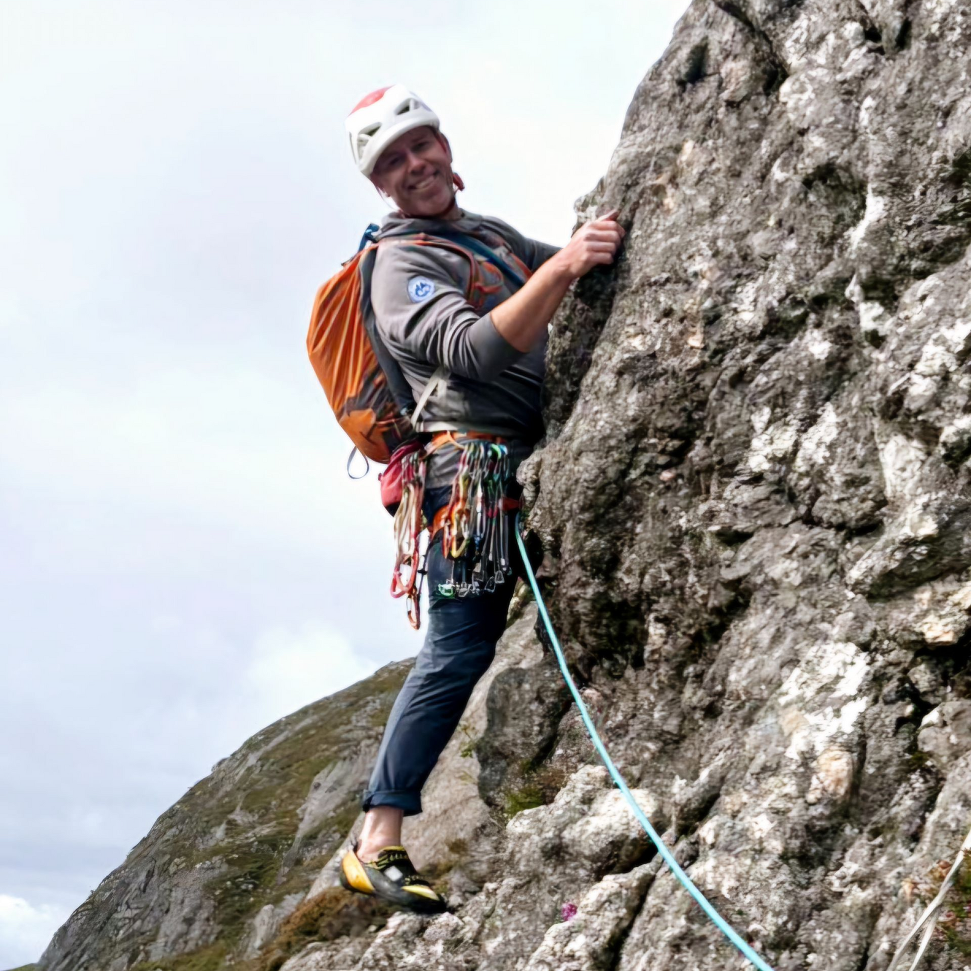 Starting up the Second Pitch of Ardverikie Wall. Probably the best HS rock climb in Scotland.
