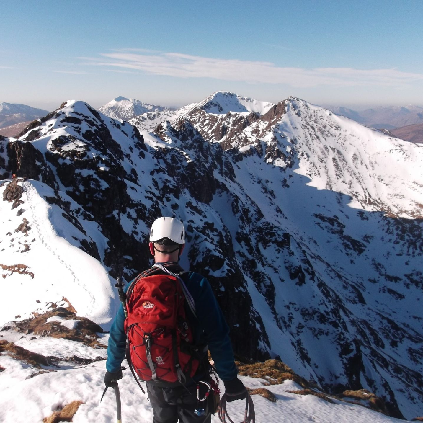 Guided Winter Traverse of the Aonach Eagach in Glencoe. Aonach Eagach Guide