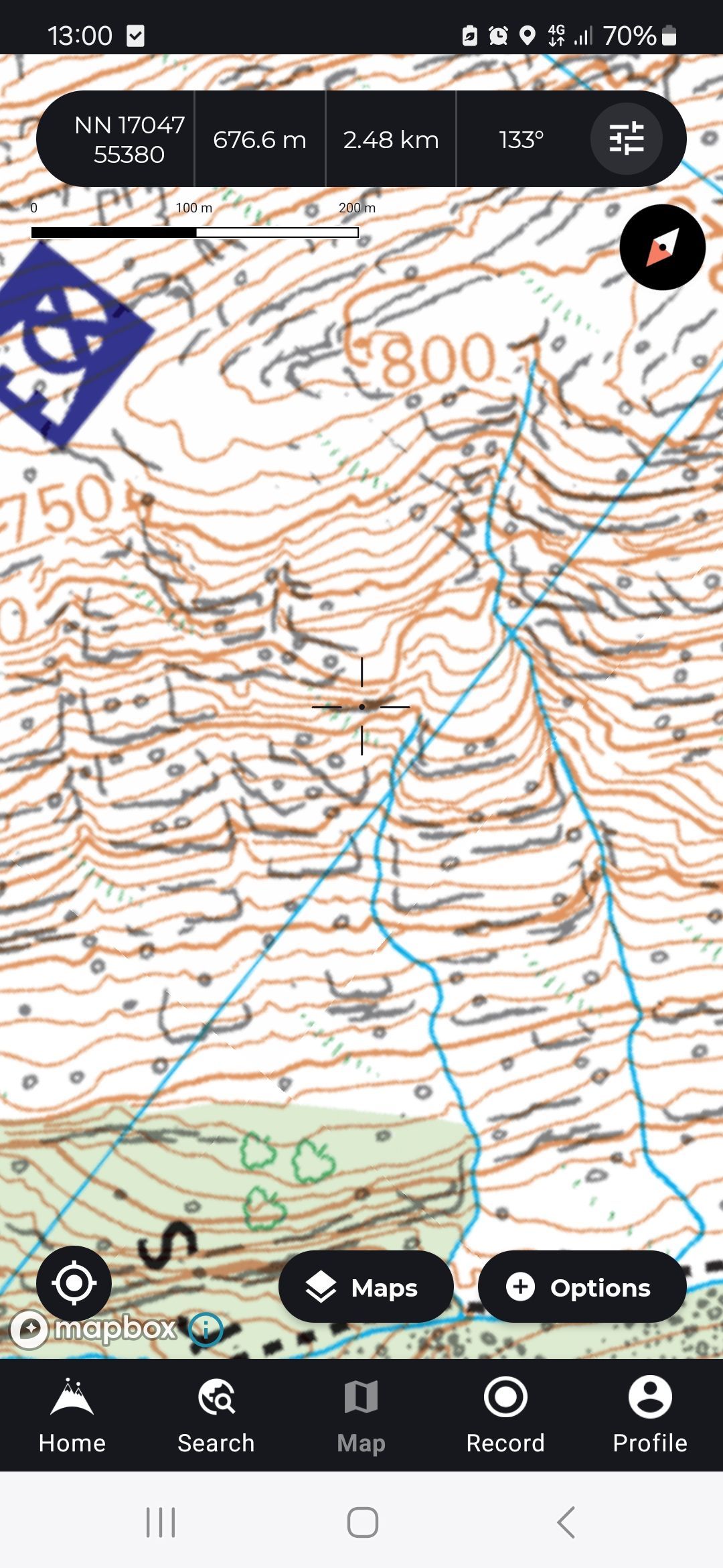 Screenshot of a mobile navigation app.