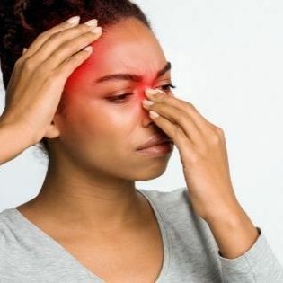 woman with sinus pain