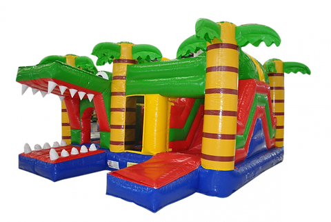 Jeux gonflables dans la jungle chez Zone 154 à Saint-Just-Saint-Rambert, à proximité de Saint-Étienne