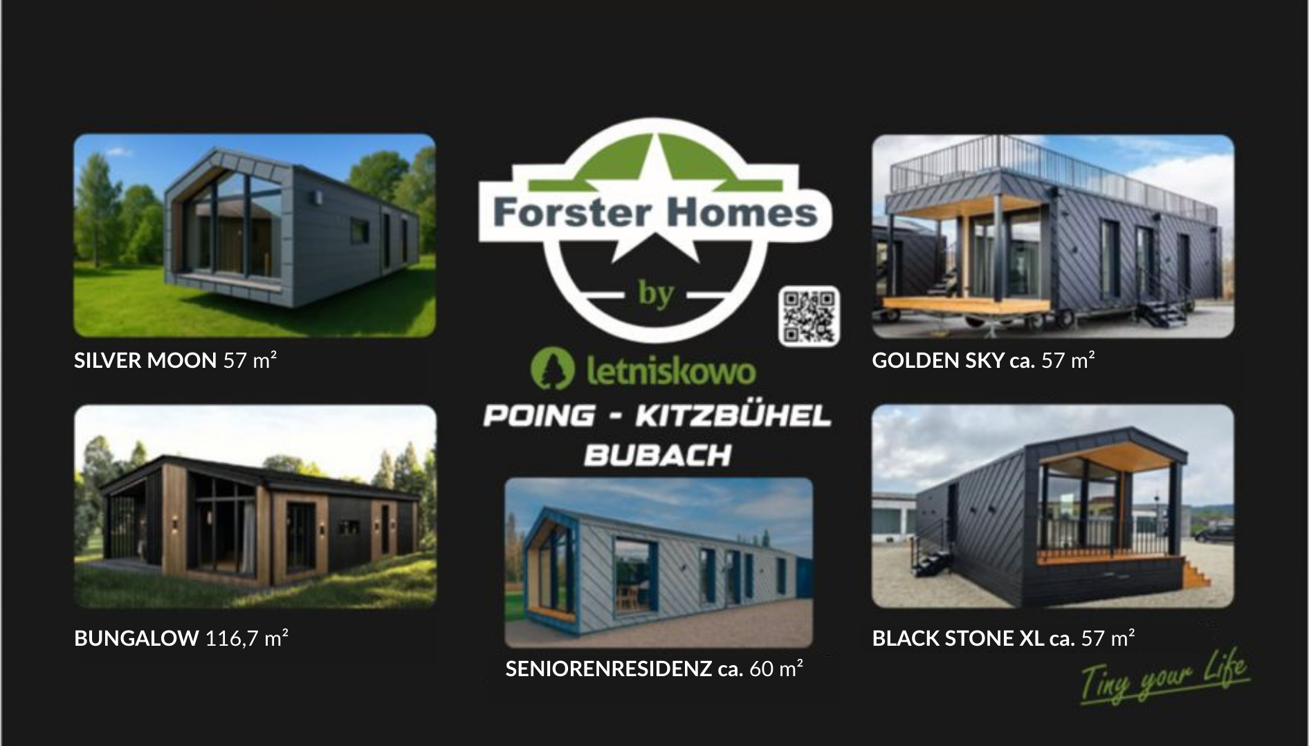 Forster Homes Modelle auf Querformat und Logo