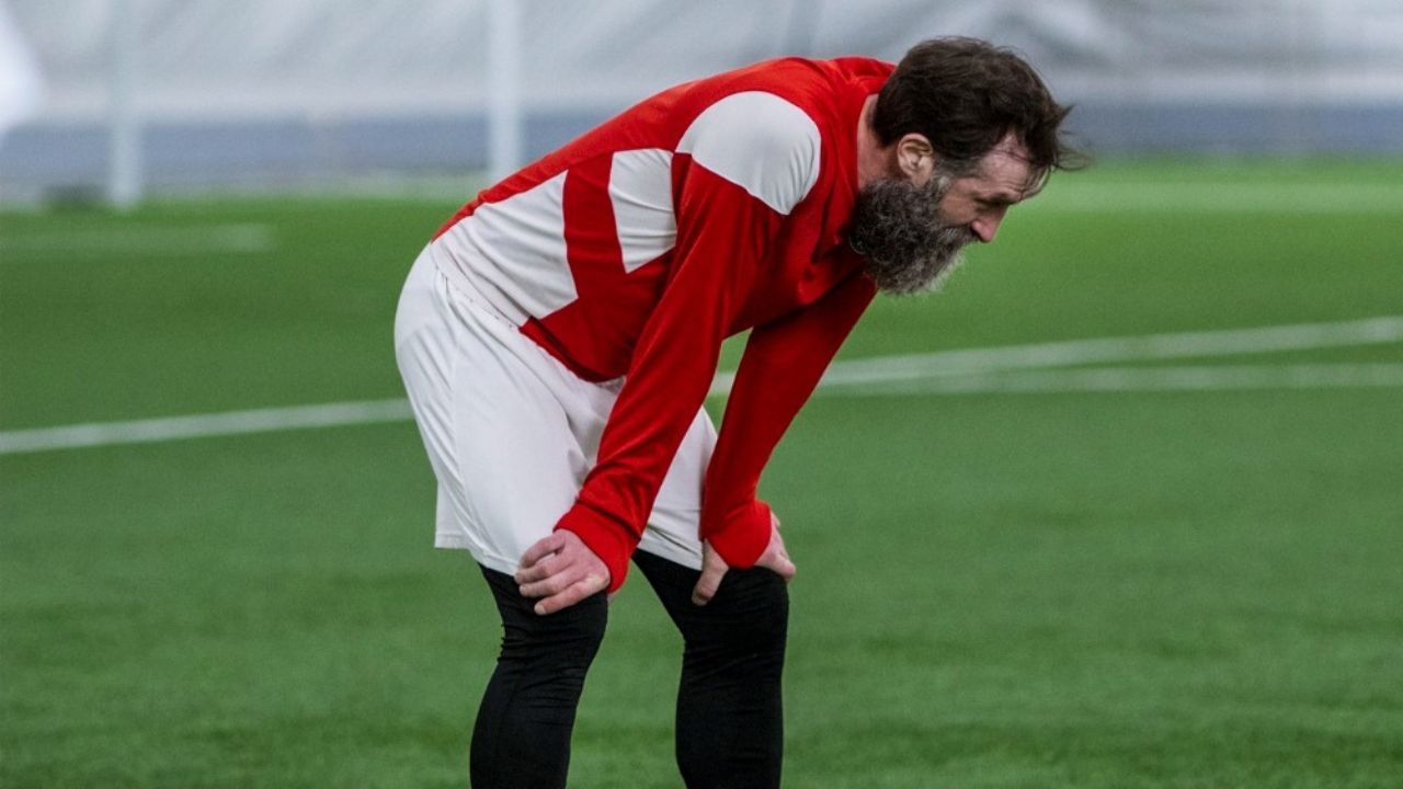 Player on the field looking stressed
