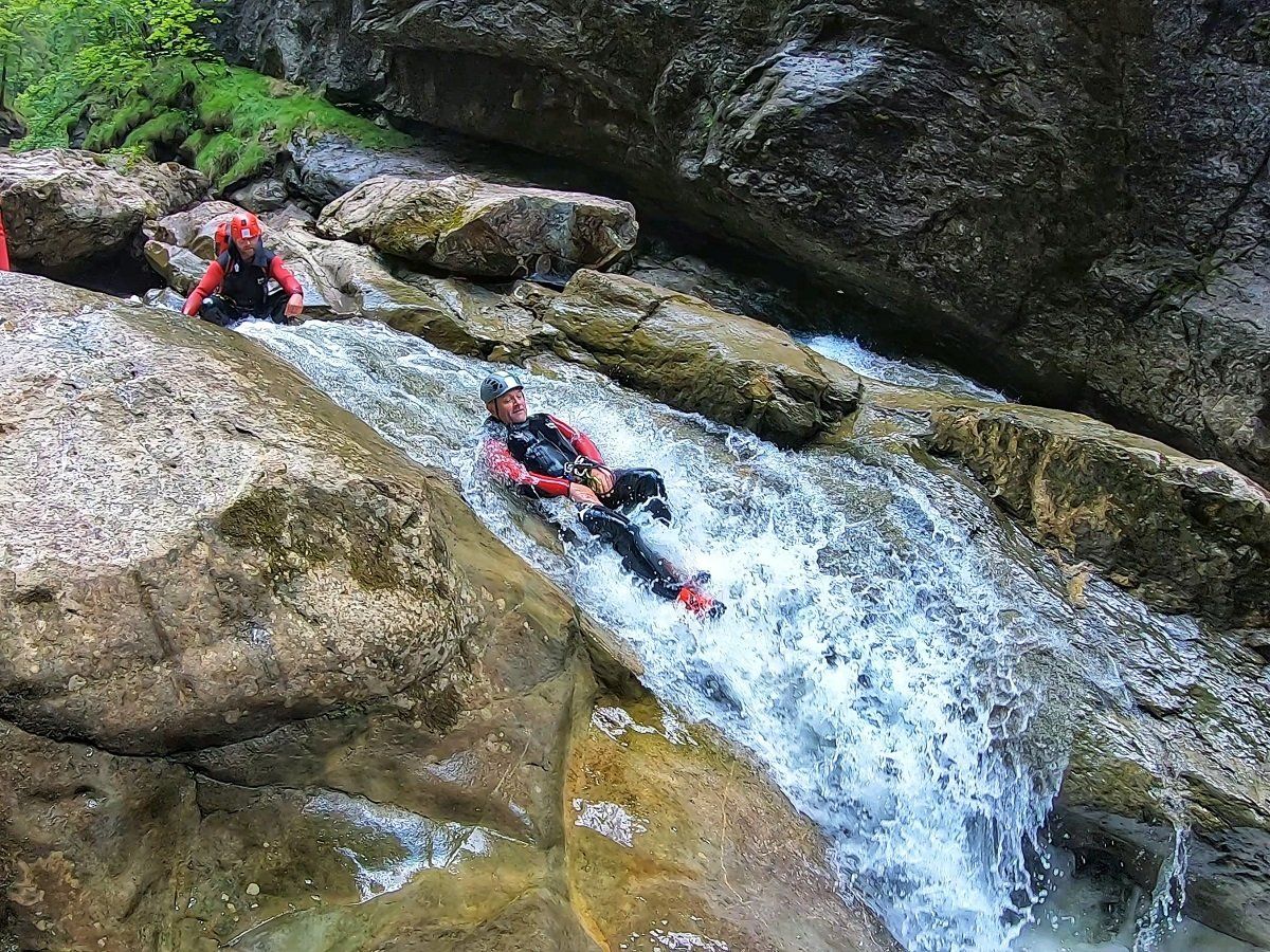 Canyoning Starzlachklamm Allgäu Rutsche