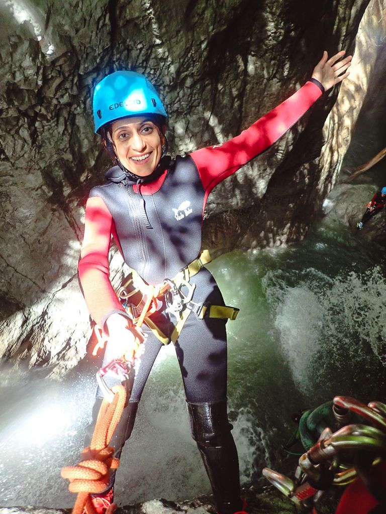 Teilnehmer einer Firma beim Canyoning-Incentive im Allgaeu