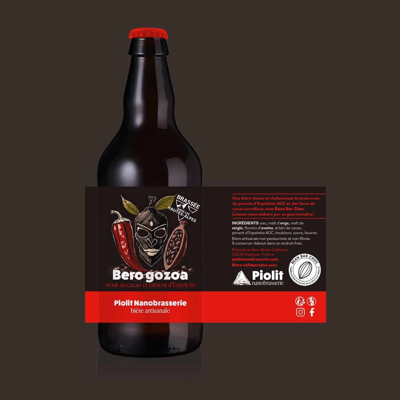 Bière brune au miel des Hautes-Alpes La Poulaouze Bière brune au miel des Hautes-Alpes La Poulaouze