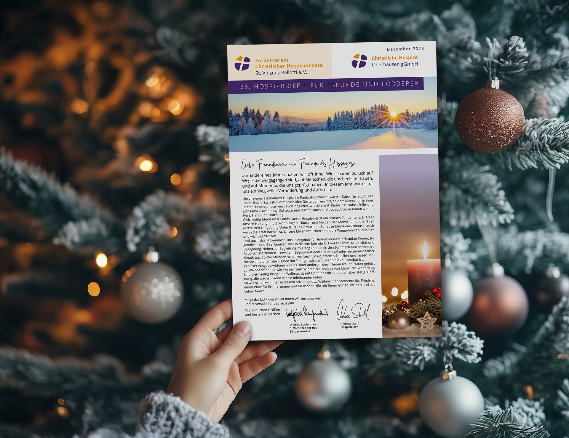 Unser aktueller Hospizbrief zur Weihnachtszeit steht Ihnen ab sofort als Download zur Verfügung. Er