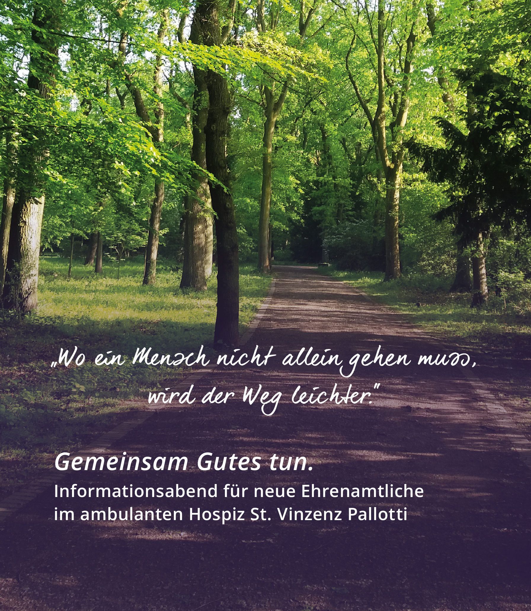 Herzlich laden wir Sie zum Infoabend am 12.01.26 im Ambulanten Hospiz St. Vinzenz Pallotti ein.