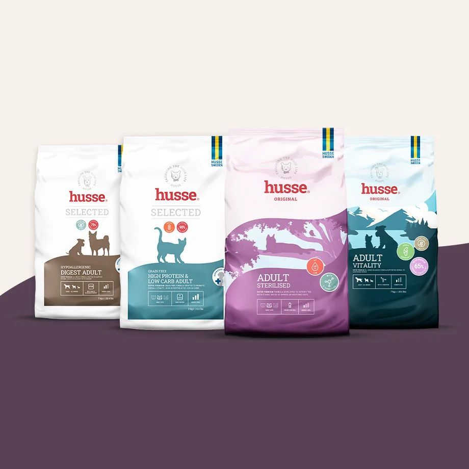 Piensos Husse Comida Seca, Comida Humeda para mascotas marca Husse